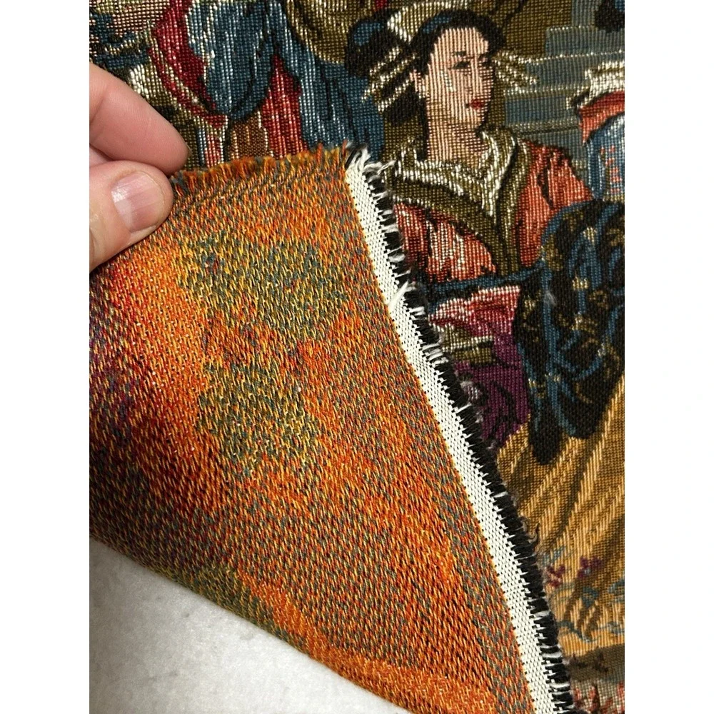 Vintage Japanese Geisha Theme Woven Tapestry GOBELINS Collection Belgium 20x19